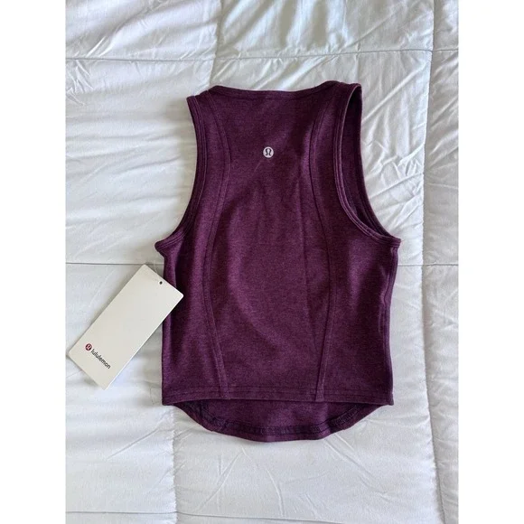 NEW Lululemon Soft Sueded Crewneck Cropped Tank Top Garnet Women's Size 0 NWT - Picture 6 of 8